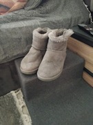 Buty TAMARIS zimowe botki skórzane owcza szare ocieplane r. 40