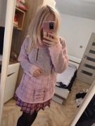 różowy sweterek Romwe L alternative pastelgoth emo neon