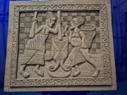 Płaskorzeźba drewno egzotyczne