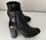 Botki Lasocki skórzane damskie czarne 38 