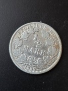 Niemcy 1/2 marki 1905 rok ( J)