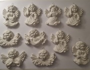 Figurki gipsowe aniołki zawieszki na choinkę do stroika 10szt