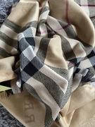 Damska chusta w kratę Burberry. Męski szalik. Karmelowy. Na prezent.