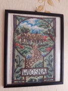 obrazy ręcznie  haftowane haftem  krzyżykowym