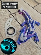 Świecący Keyspinner + Wolf DragonCrystal 16cm 2w1- 3D KeyRambit KeyFlipper 