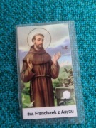 Obrazek z relikwią św.Franciszek z Asyżu.