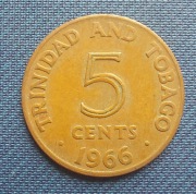 Moneta 5 centów Trynidadu i Tobago 1966