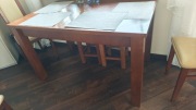 Stol drewniany plus 4 krzesla rozkladany 130x80x210