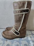 ciepłe brązowe skórzane kozaki Simen rozm. 39