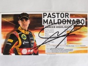 Pastor Maldonado oryginalny autograf 