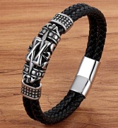 BRANSOLETKA SKÓRZANA Z ZAPIĘCIEM NA MAGNEZ  23 cm