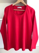 Bluzka longsleeve Mode Express czerwona bawełna z elastanem capsule basic