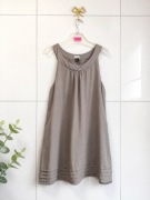 Elegancka sukienka H&M taupe/mokka r.42 – ponadczasowa 