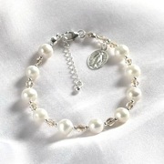 Różaniec bransoletka perły kryształy Swarovskiego