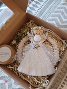 Świąteczny box,  aniołek , świeca zapachowa