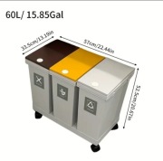 Kosz na śmieci 60L segregacja 3x20L DUŻY NOWY 