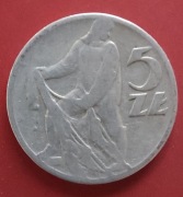 Moneta 5 złotych 1958 r. rybak
