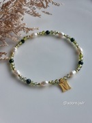 Kamienie naturalne Perydot Perła Szmaragd Nilu Bransoletka Szczęścia 