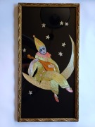 Obraz haftowany w złotej ramie lata międzywojenne