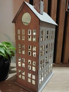 Domek drewniany z oświetleniem led Boże Narodzenie