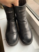 Carinii czarne botki trapery workery platforma skóra naturalna 38