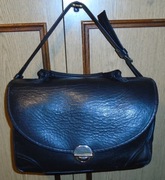 Torebka damska, listonoszka, duża, czarna, skórzana