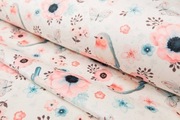 Promocja 40zł/m Minky drukowane ptaszki na kocyki