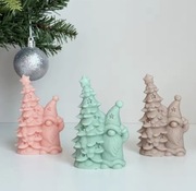 GNOM z CHOINKĄ Bożonarodzeniowa forma silikonowa 10.5*7 do Świec akcesoria 