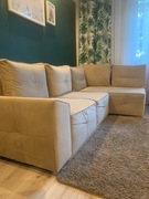 Narożnik beżowy z funkcją spania