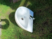 Umywalka 50x40 cm z baterią, syfonem i korkiem