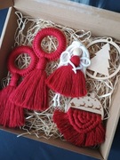 Zestaw prezentowy aniołek anioł zawieszki ozdoby na choinkę święta makrama 