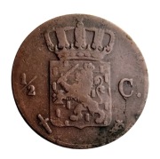 1/2 centa 1851 Holandia Wilhelm III