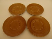 Pruszków, 4 podstawki, talerzyki deserowe, porcelit, ceramika Prl