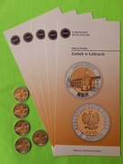 5 szt x 5 zł 2024 ZAMEK W ŁAŃCUCIE mennicze + 5 folderów