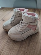 Buty dziecięce za kostkę Białe na rzepy Sportowe Bekkin