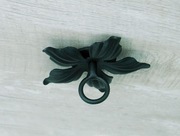 Wieszak Hak Uchwyt sufitowy kuty na doniczkę - Czarny RAL 9005 (W62)