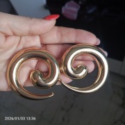 Nowe kolczyki złote spirale 6 cm Zara