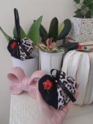 Zawieszka Serduszko patchworkowa panterka i czerwony mak 