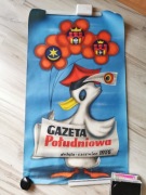 Stary duży Plakat Gazeta Południowa święto czerwiec 1976 proj. J. Jeleński 