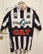 Koszulka rowerowa kolarska na rower XL CULT biało-czarna w paski 