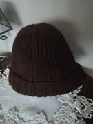 Unikatowa czapka z włóczki ręcznie robiona PRL