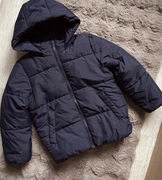 Kurtka zimowa chłopięca ciepła lekka granatowa z kapturem H&M 122-128cm