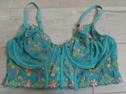 stanik gorset koronkowy elegancki uroczy w kwiatki biustonosz sinsay