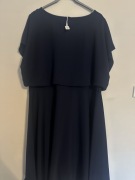 SZYFONOWA WYSZCZUPLAJĄCA GRANATOWA SUKIENKA MIDI PLUSSIZE AK(42-50)R. 50