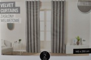 Zestaw 2 zasłon welwetowych na taśmie - zasłony welwetowe 140 cm x 250 cm