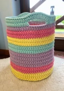 kosz na szydełku ze sznurka bawełnianego XXL