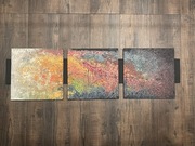 Zestaw obrazów „Krótka historia życia” 85x25cm akryl