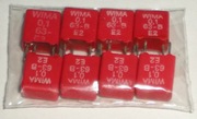 0,1uF 100nF 63V DC WIMA E2 E3 Kondensator 8sztuk raster 5mm .