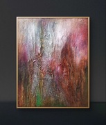 Abstrakcja,struktura,olej, 80x100cm, Monika Seroka