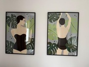 Plakaty 70x100cm 2 sztuki autorskie grafiki w czarnej ramie